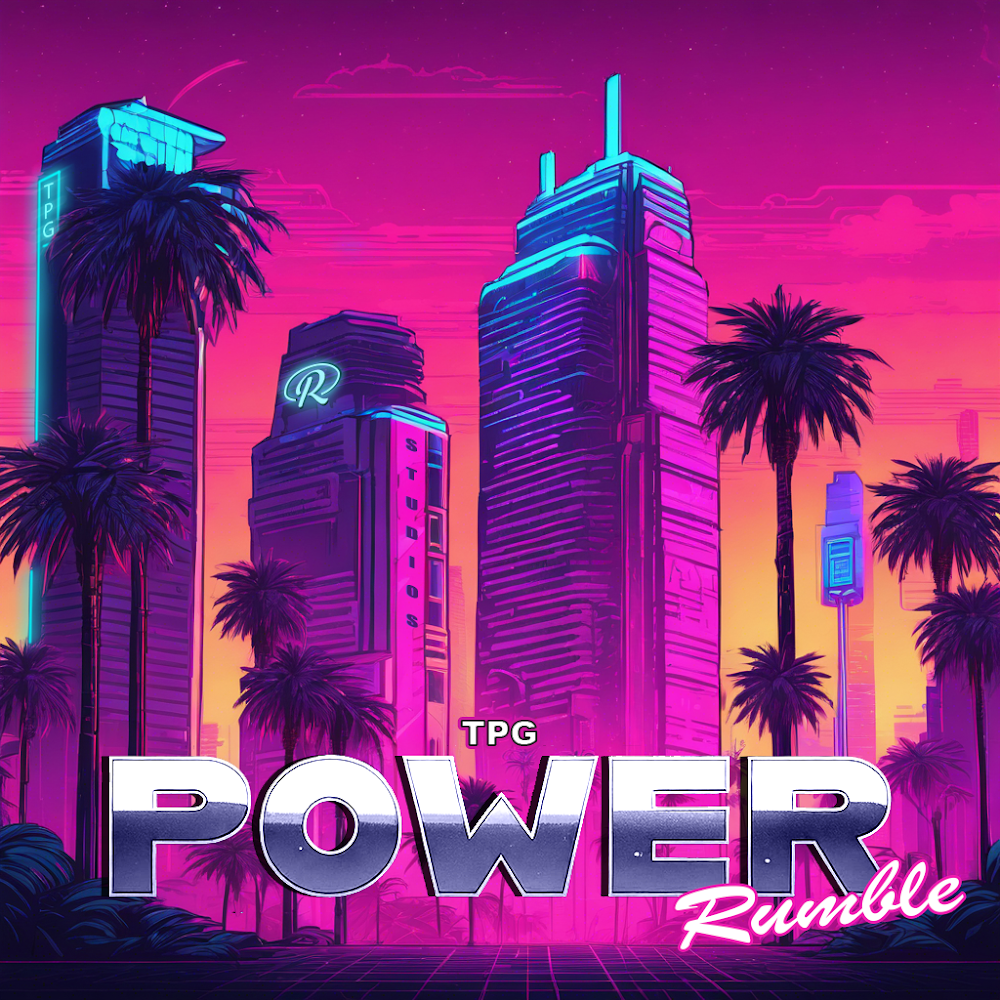 Neon city artwork for The Power Glove
